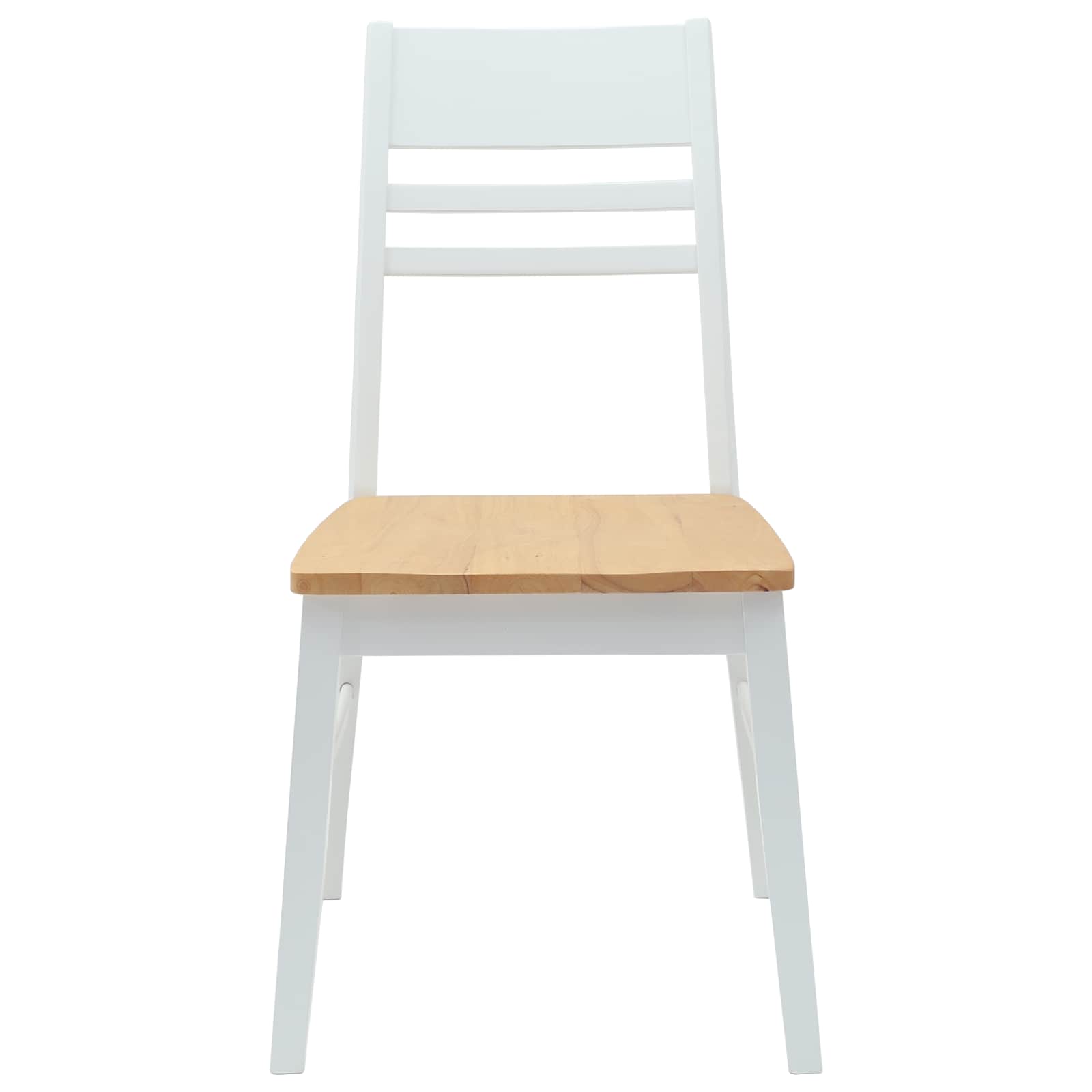 Eettafelstoelen 2 pcs Wit 43 x 54 x 89 cm Massief Rubberhout