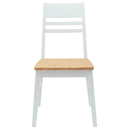 Eettafelstoelen 2 pcs Wit 43 x 54 x 89 cm Massief Rubberhout