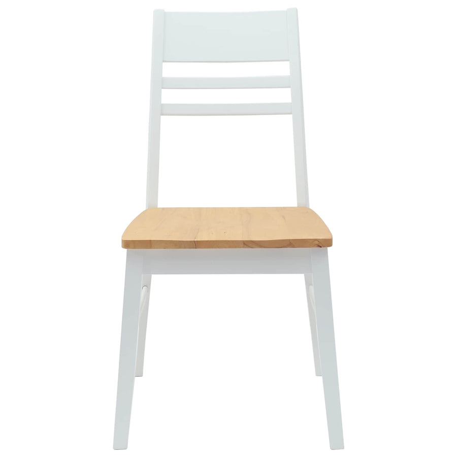 Eettafelstoelen 2 pcs Wit 43 x 54 x 89 cm Massief Rubberhout