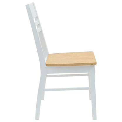 Eettafelstoelen 2 pcs Wit 43 x 54 x 89 cm Massief Rubberhout