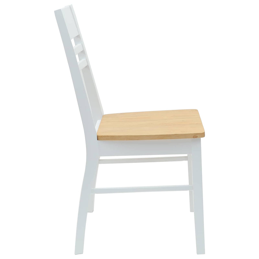 Eettafelstoelen 2 pcs Wit 43 x 54 x 89 cm Massief Rubberhout