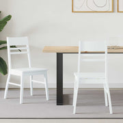 Eettafelstoelen 2 stuks massief rubberhout wit 43x54x89 cm