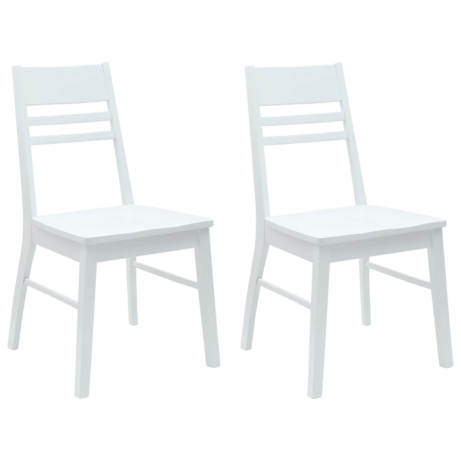 Eettafelstoelen 2 pcs Wit 43 x 54 x 89 cm Massief Rubberhout