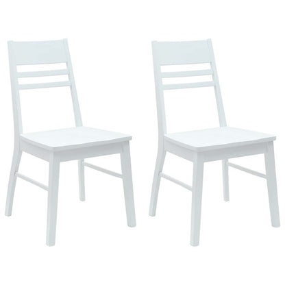 Eettafelstoelen 2 pcs Wit 43 x 54 x 89 cm Massief Rubberhout
