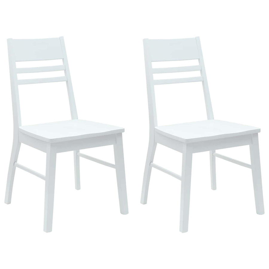 Eettafelstoelen 2 pcs Wit 43 x 54 x 89 cm Massief Rubberhout