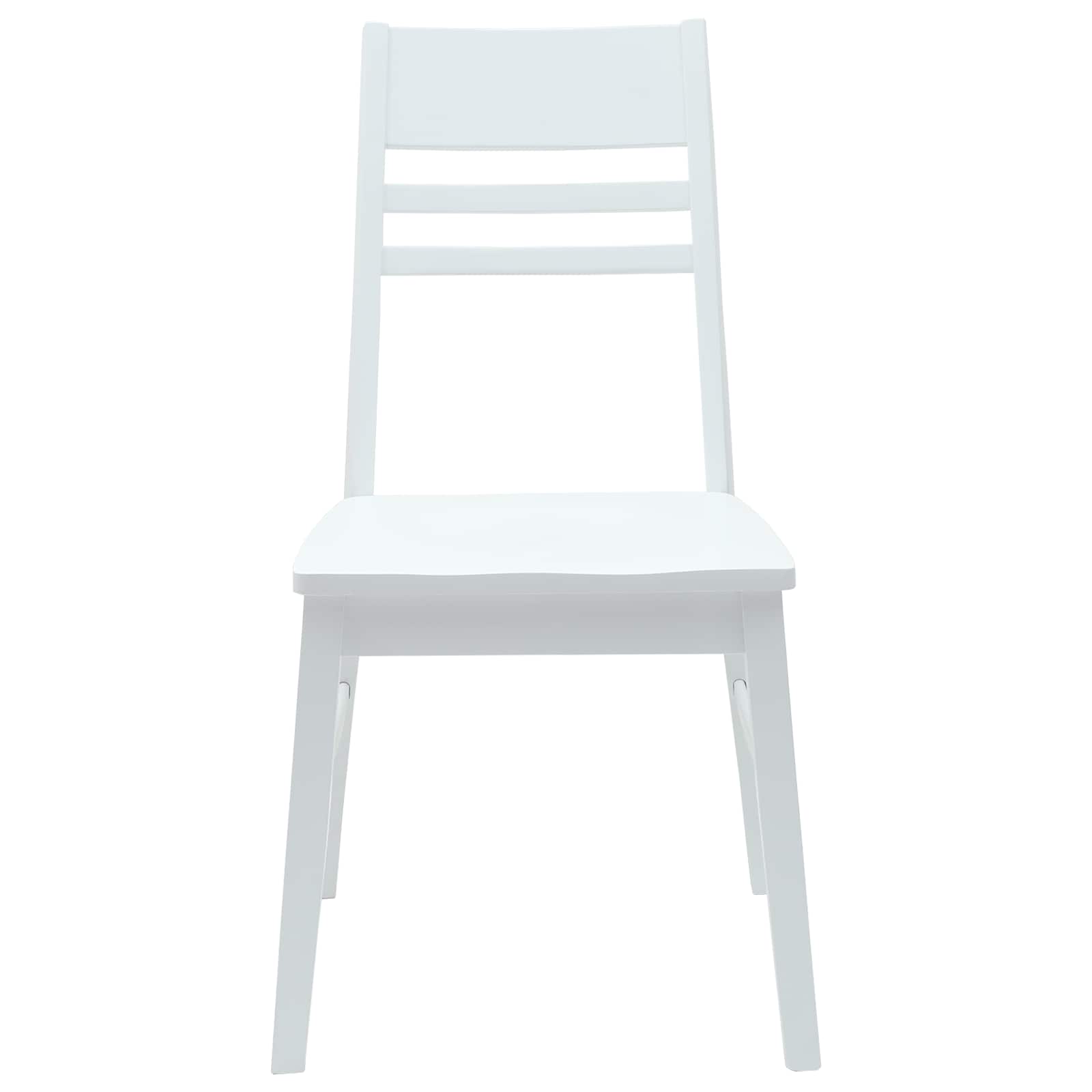 Eettafelstoelen 2 pcs Wit 43 x 54 x 89 cm Massief Rubberhout