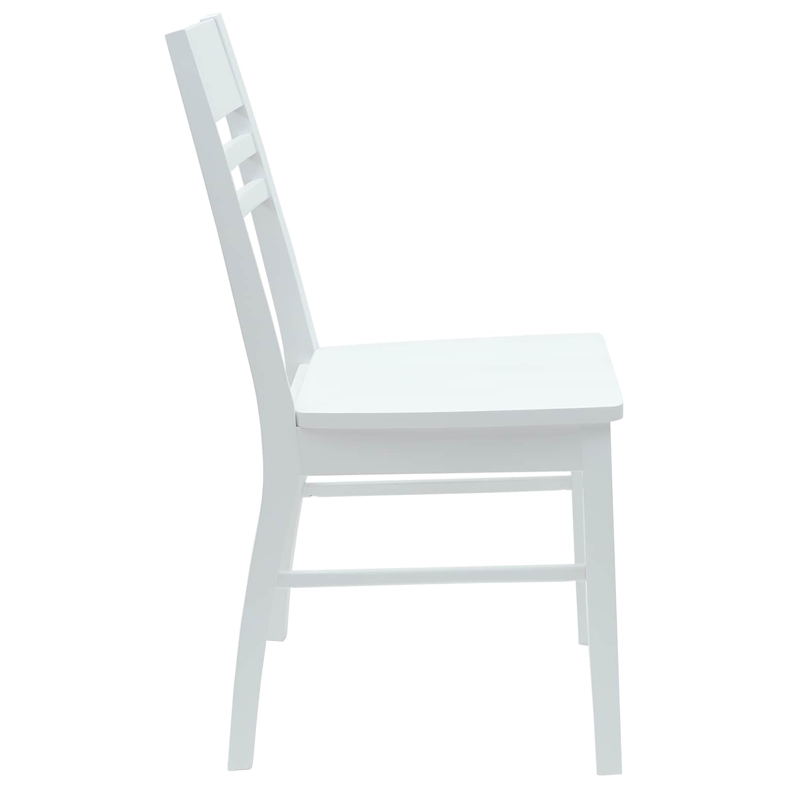 Eettafelstoelen 2 pcs Wit 43 x 54 x 89 cm Massief Rubberhout