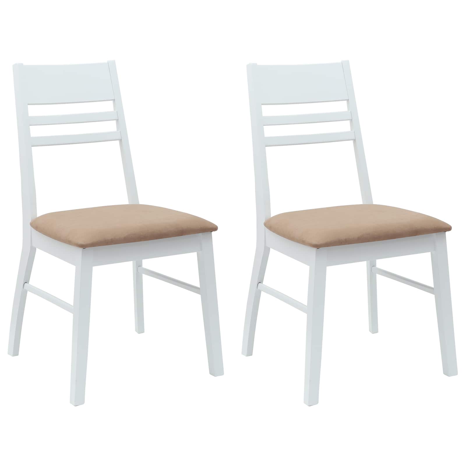 Eettafelstoelen 2 pcs Wit 43 x 54 x 89 cm Massief Rubberhout