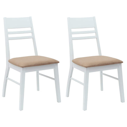 Eettafelstoelen 2 pcs Wit 43 x 54 x 89 cm Massief Rubberhout