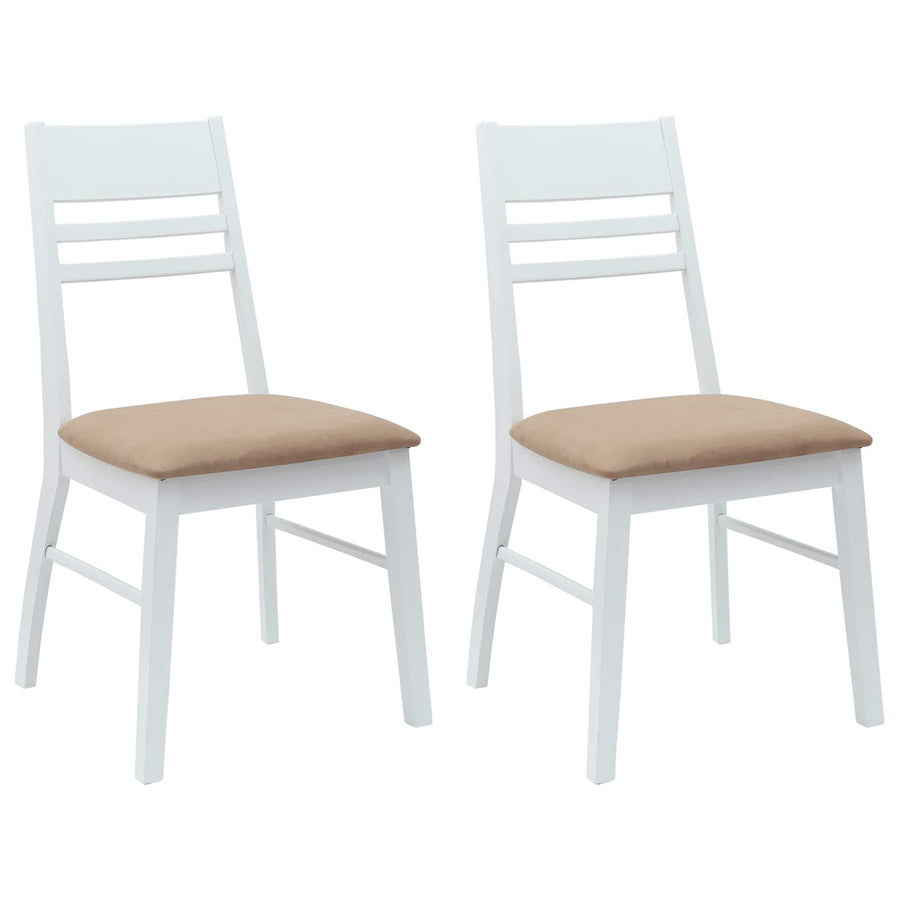Eettafelstoelen 2 pcs Wit 43 x 54 x 89 cm Massief Rubberhout