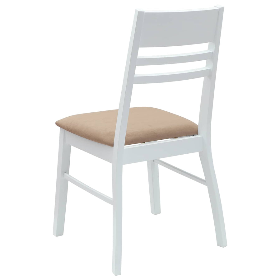 Eettafelstoelen 2 pcs Wit 43 x 54 x 89 cm Massief Rubberhout