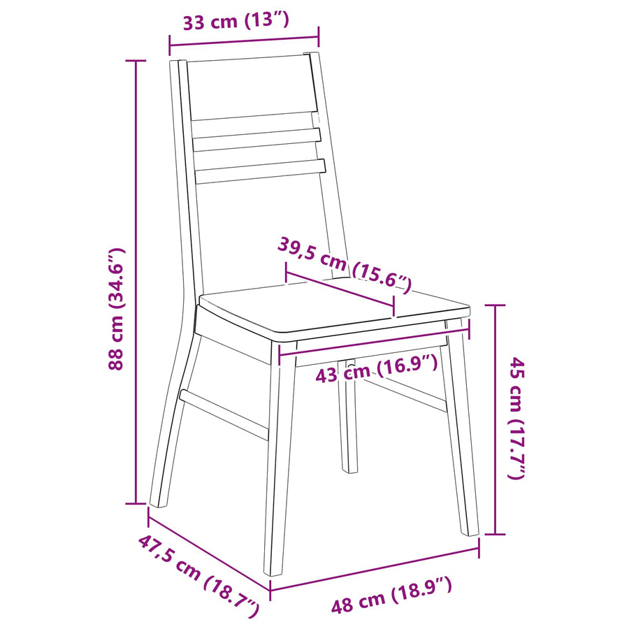 Eettafelstoelen 2 pcs Naturel 43 x 54 x 89 cm