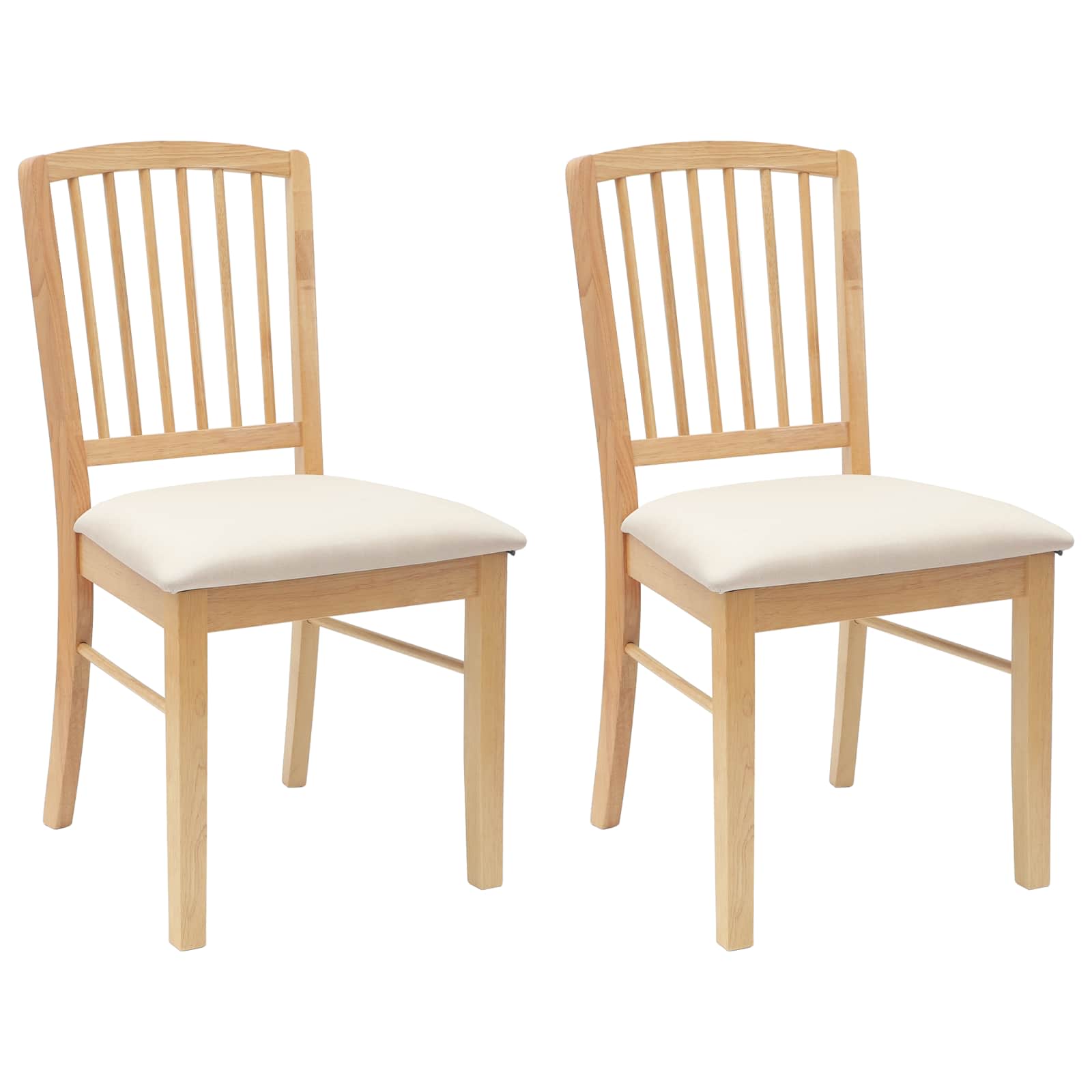Eettafelstoelen 2 pcs Naturel 50 x 52,5 x 91 cm