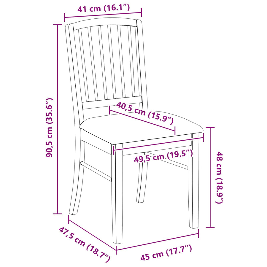 Eettafelstoelen 2 pcs Naturel 50 x 52,5 x 91 cm