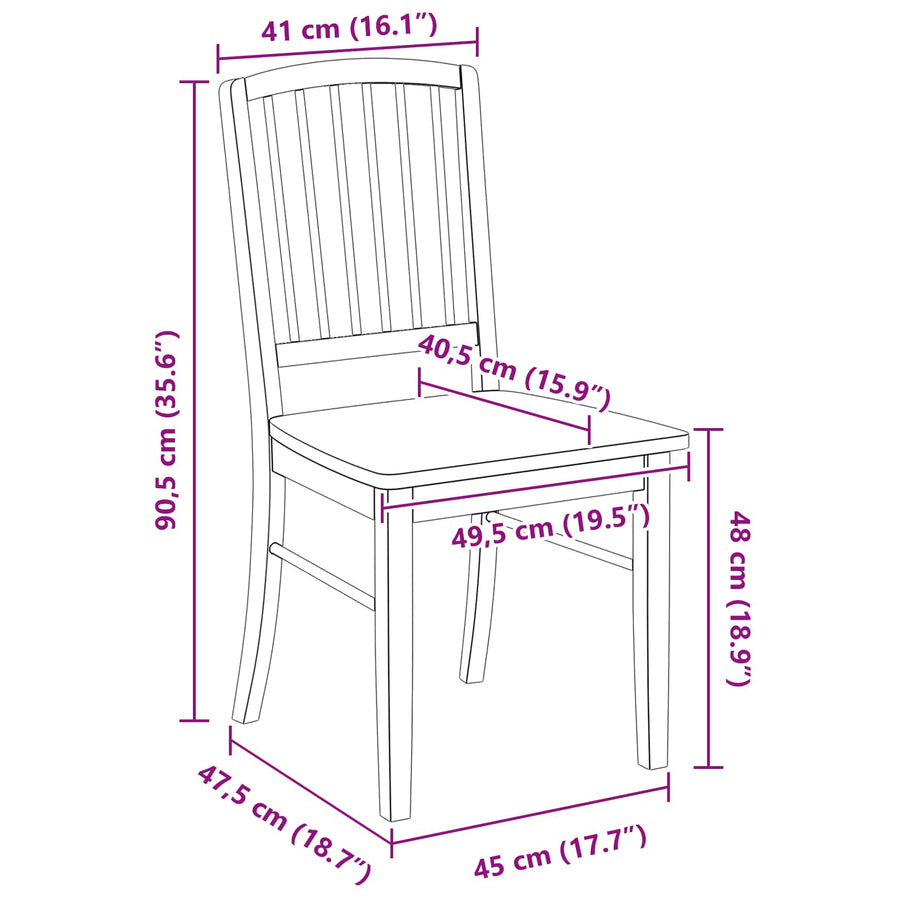 Eettafelstoelen 2 pcs Naturel 50 x 52,5 x 91 cm
