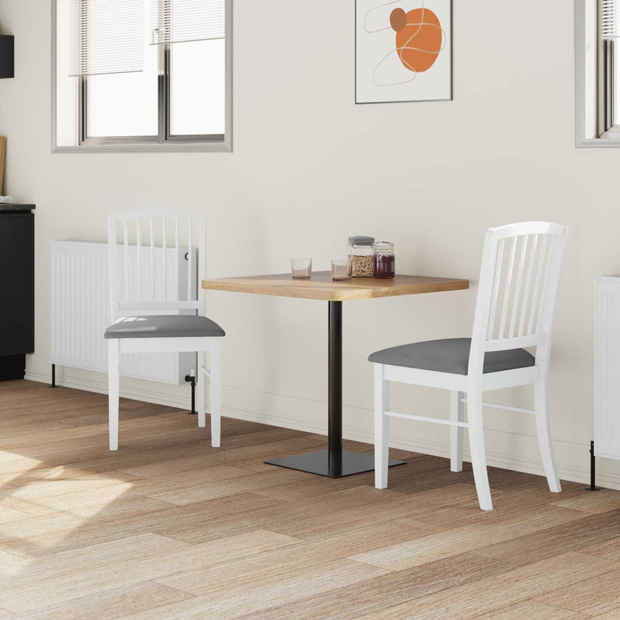 Eettafelstoelen 2 pcs Wit 50 x 52,5 x 91 cm Massief Rubberhout