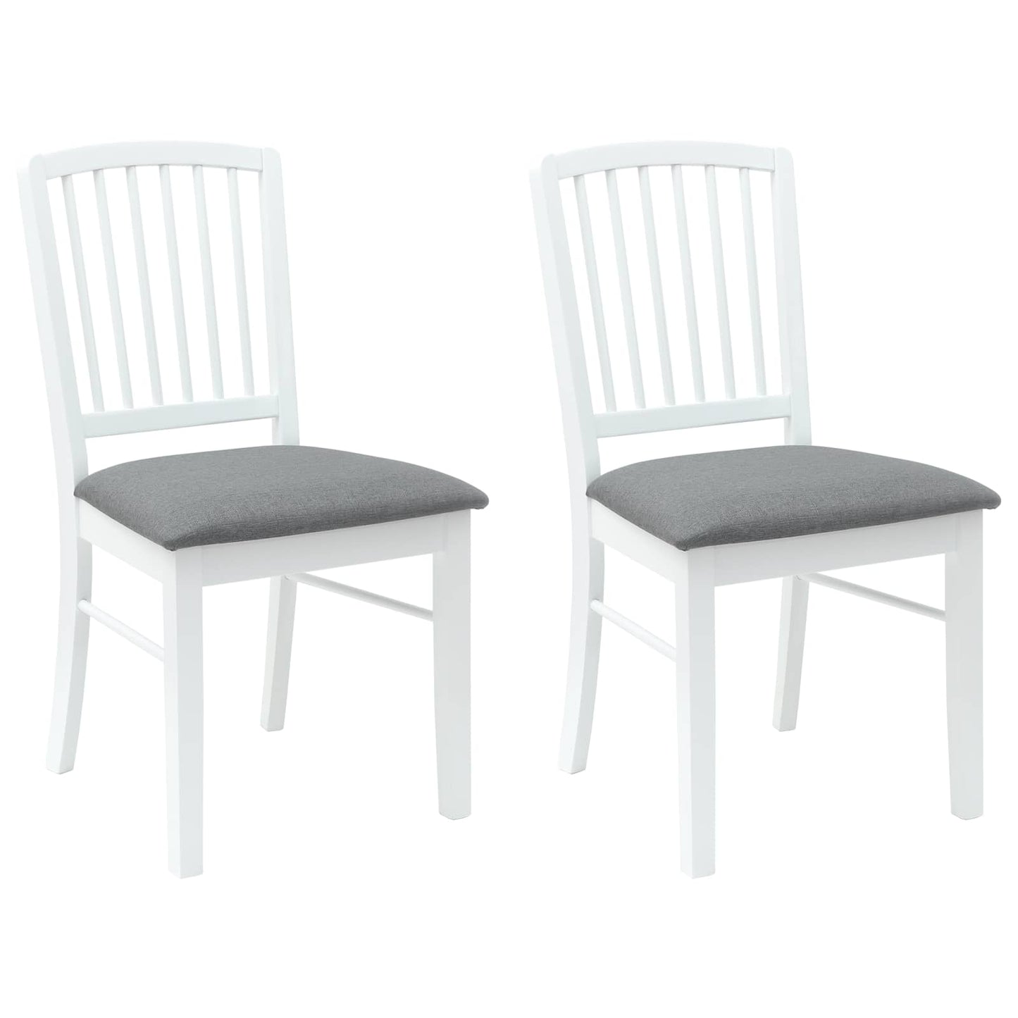 Eettafelstoelen 2 pcs Wit 50 x 52,5 x 91 cm Massief Rubberhout