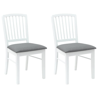 Eettafelstoelen 2 pcs Wit 50 x 52,5 x 91 cm Massief Rubberhout