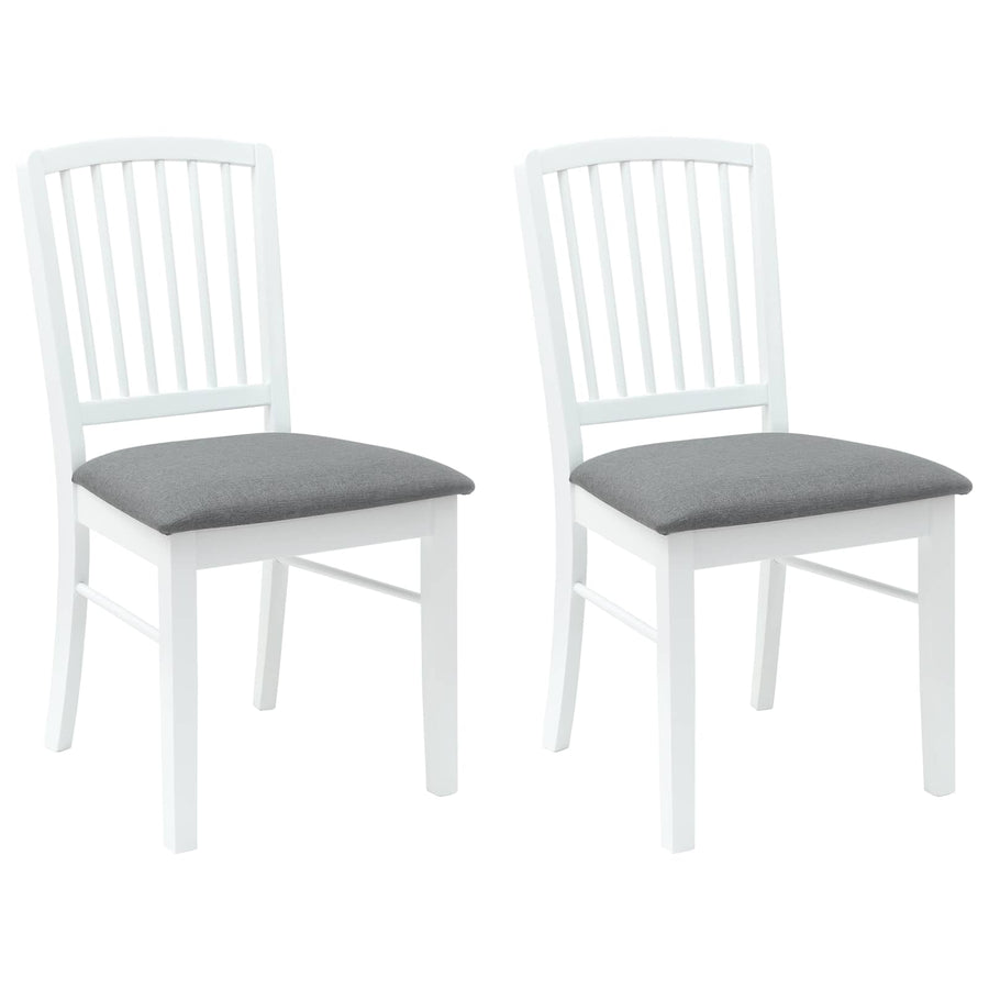 Eettafelstoelen 2 pcs Wit 50 x 52,5 x 91 cm Massief Rubberhout