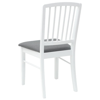 Eettafelstoelen 2 pcs Wit 50 x 52,5 x 91 cm Massief Rubberhout