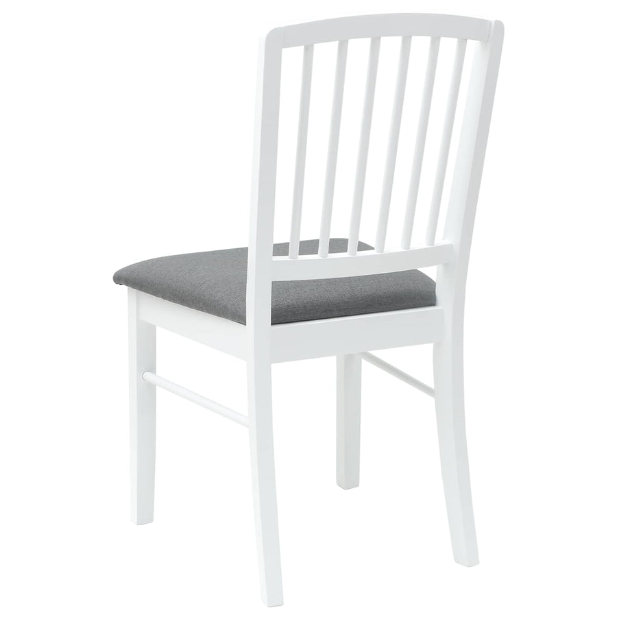 Eettafelstoelen 2 pcs Wit 50 x 52,5 x 91 cm Massief Rubberhout