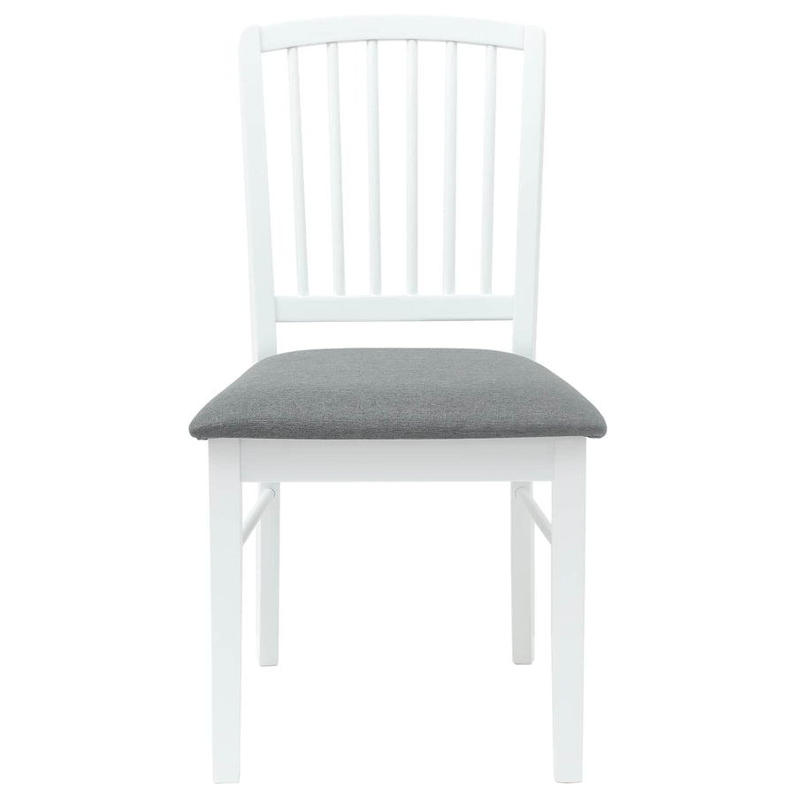 Eettafelstoelen 2 pcs Wit 50 x 52,5 x 91 cm Massief Rubberhout