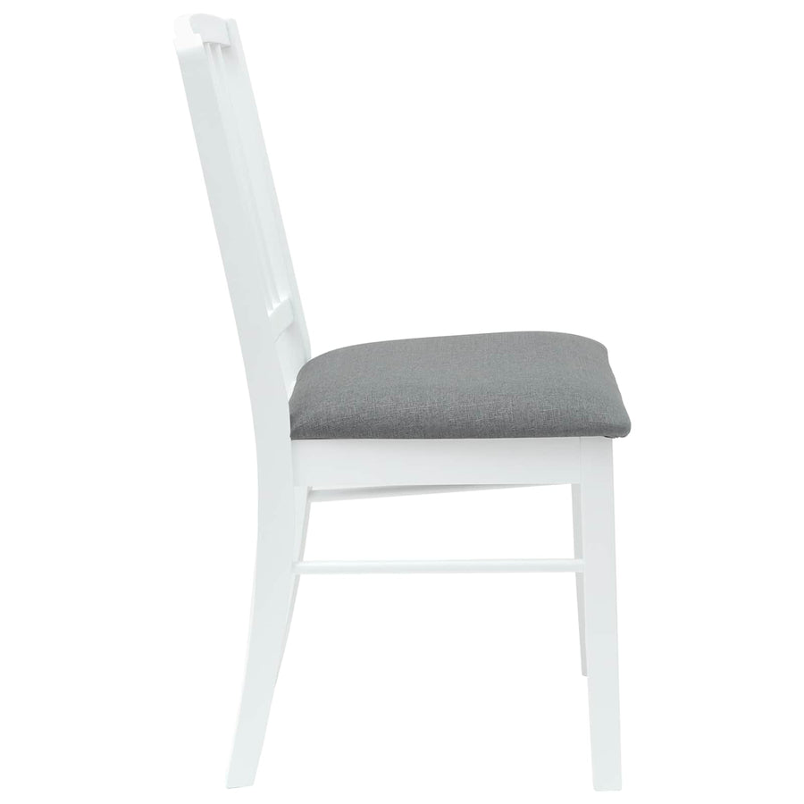 Eettafelstoelen 2 pcs Wit 50 x 52,5 x 91 cm Massief Rubberhout
