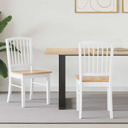 Eettafelstoelen 2 stuks massief rubberhout wit 50x52,5x91 cm
