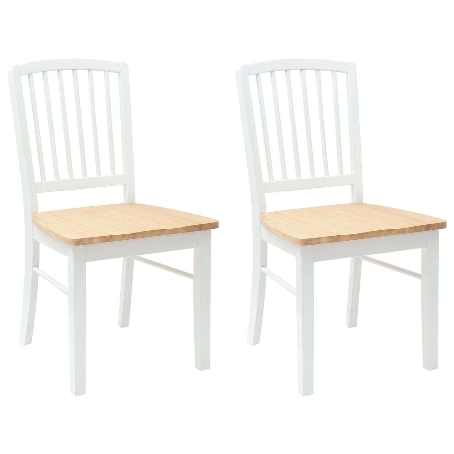 Eettafelstoelen 2 pcs Wit 50 x 52,5 x 91 cm Massief Rubberhout