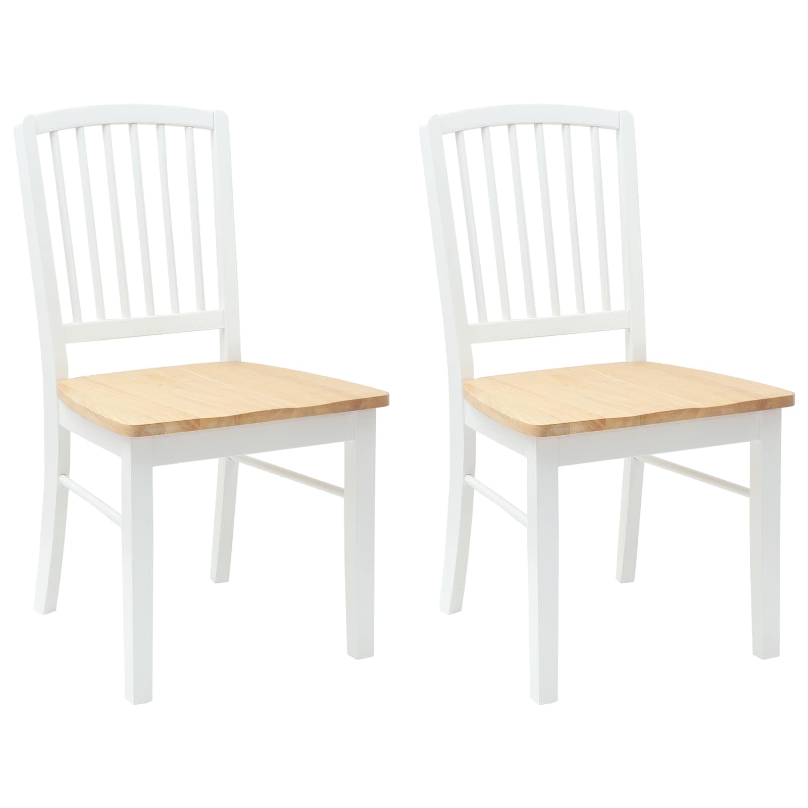 Eettafelstoelen 2 pcs Wit 50 x 52,5 x 91 cm Massief Rubberhout