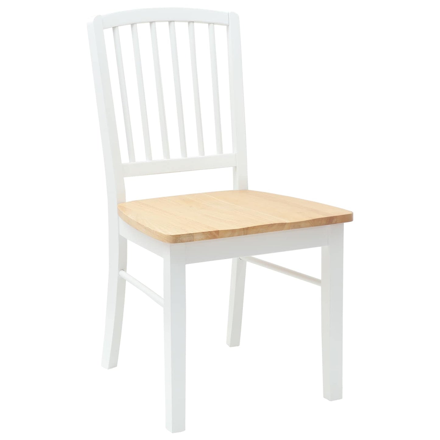 Eettafelstoelen 2 pcs Wit 50 x 52,5 x 91 cm Massief Rubberhout