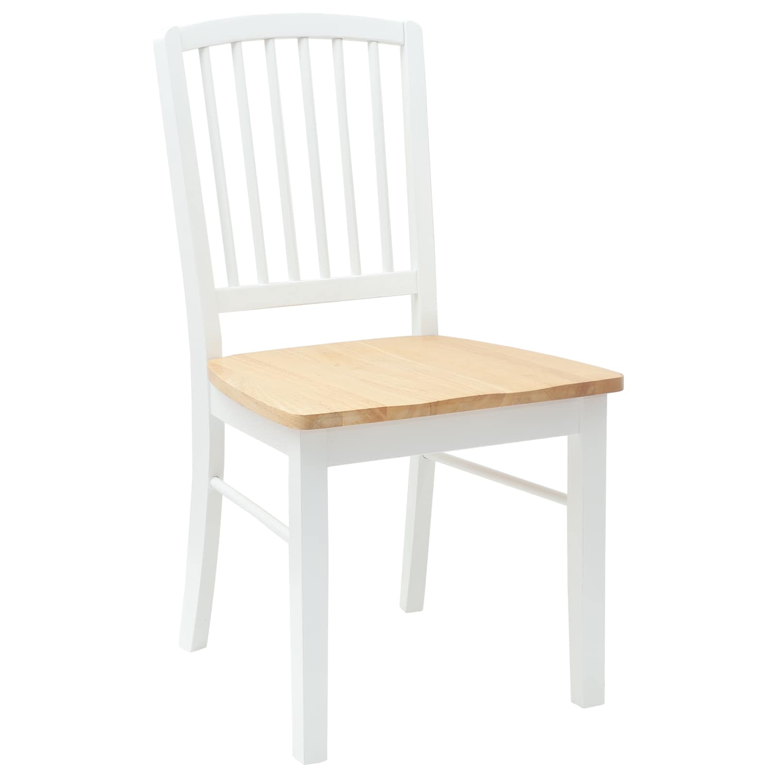 Eettafelstoelen 2 pcs Wit 50 x 52,5 x 91 cm Massief Rubberhout