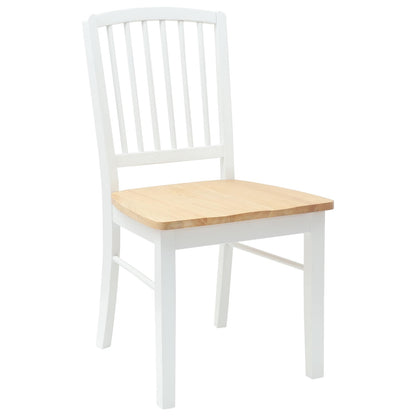Eettafelstoelen 2 pcs Wit 50 x 52,5 x 91 cm Massief Rubberhout