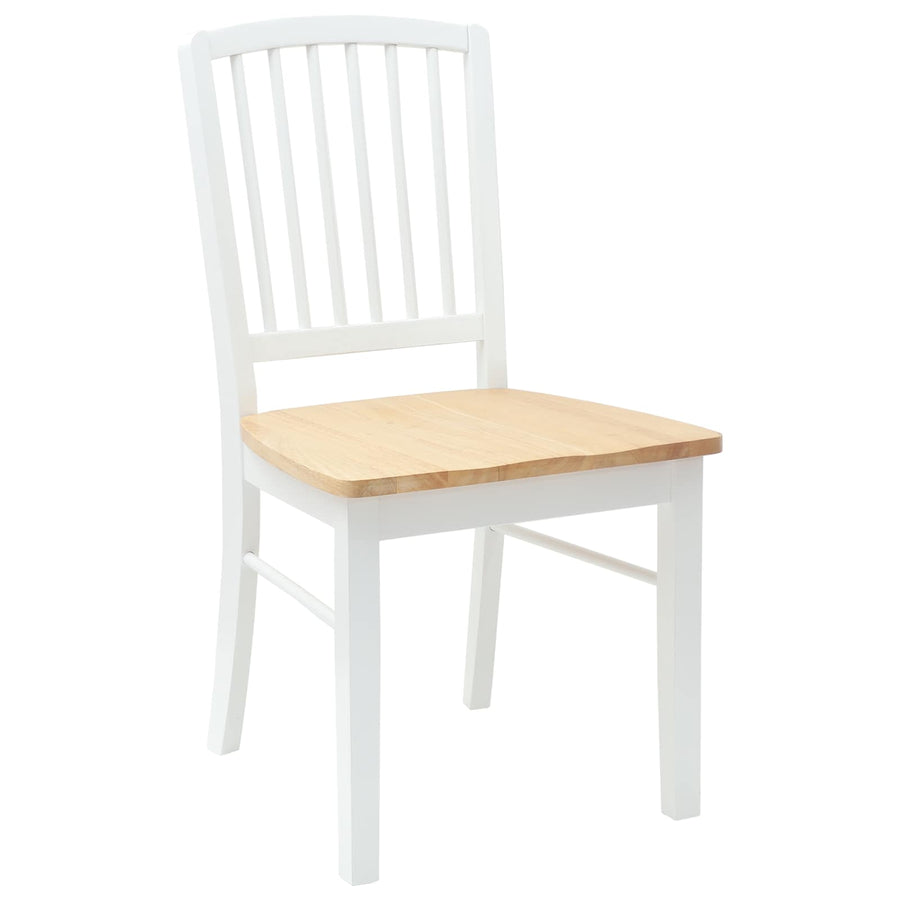 Eettafelstoelen 2 pcs Wit 50 x 52,5 x 91 cm Massief Rubberhout
