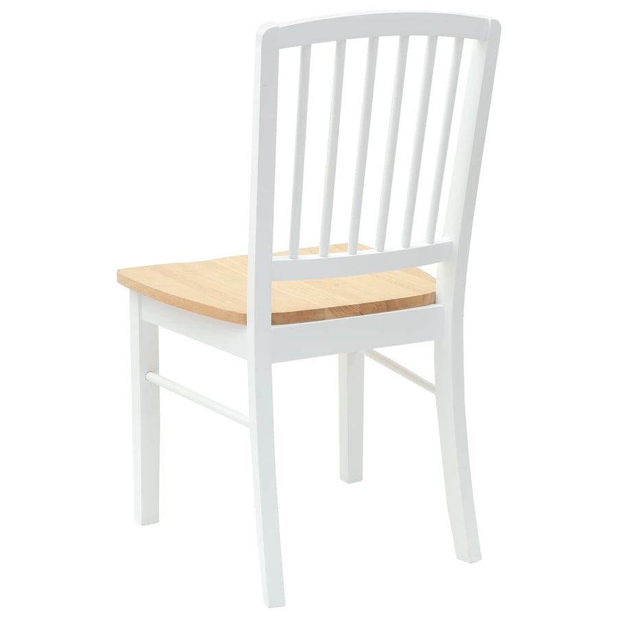 Eettafelstoelen 2 pcs Wit 50 x 52,5 x 91 cm Massief Rubberhout