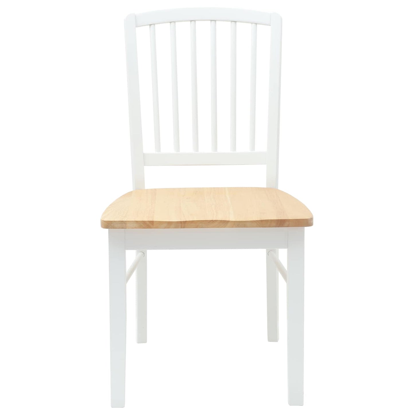Eettafelstoelen 2 pcs Wit 50 x 52,5 x 91 cm Massief Rubberhout