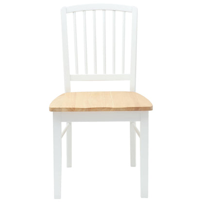 Eettafelstoelen 2 pcs Wit 50 x 52,5 x 91 cm Massief Rubberhout