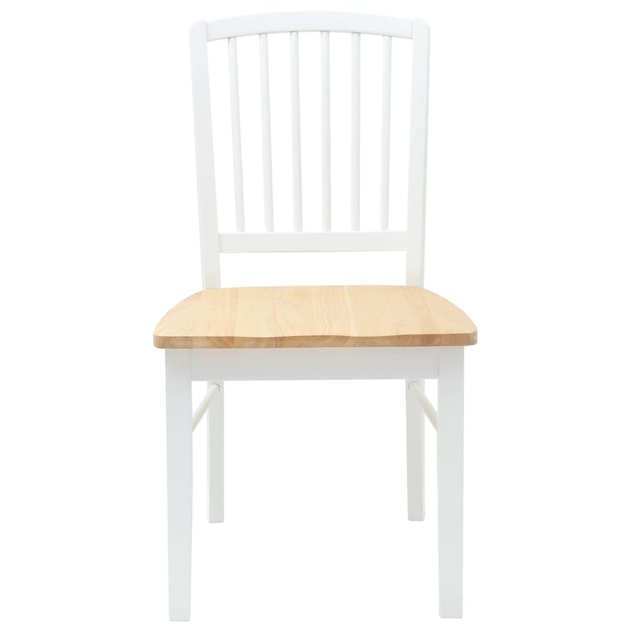 Eettafelstoelen 2 pcs Wit 50 x 52,5 x 91 cm Massief Rubberhout