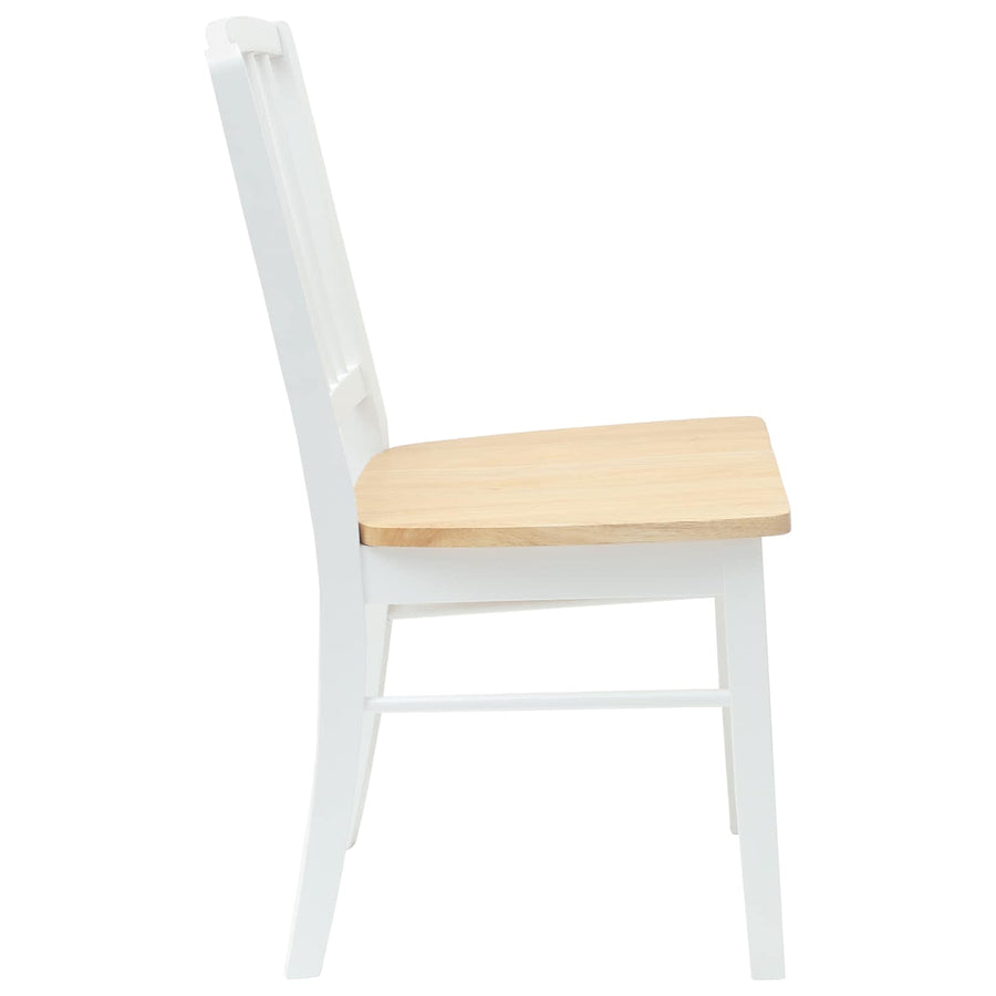 Eettafelstoelen 2 pcs Wit 50 x 52,5 x 91 cm Massief Rubberhout