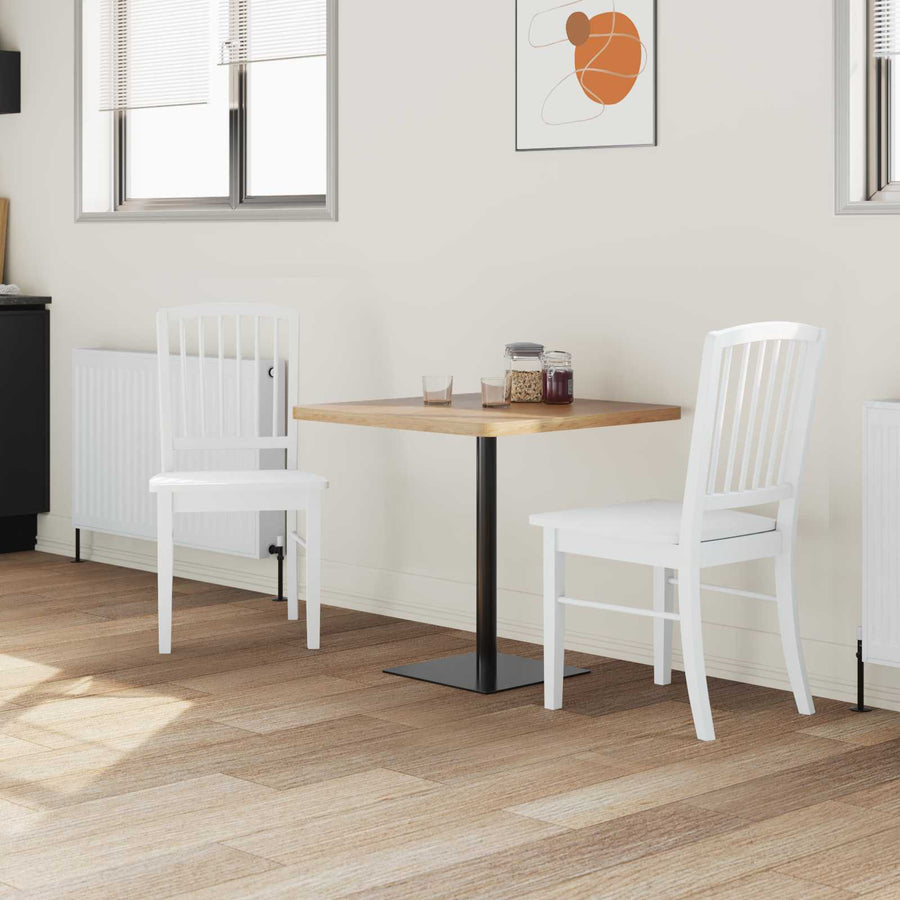 Eettafelstoelen 2 pcs Wit 50 x 52,5 x 91 cm Massief Rubberhout