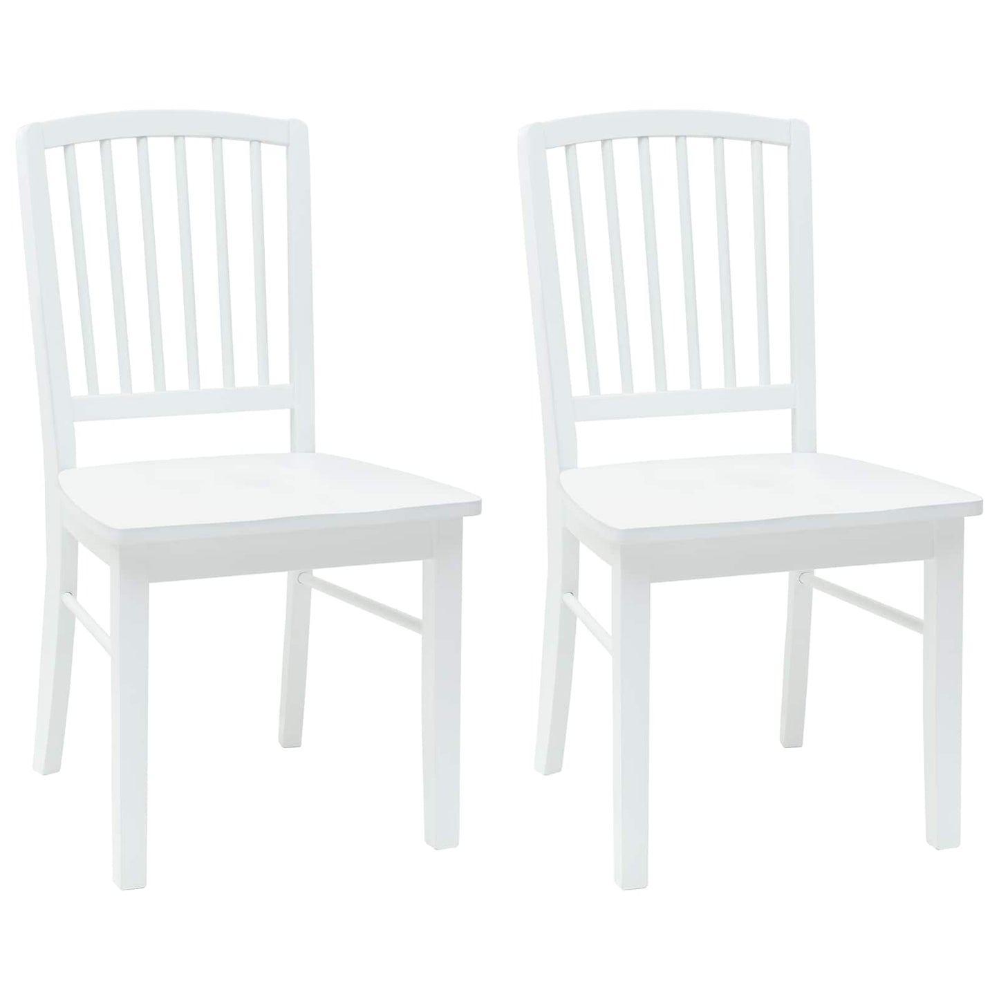 Eettafelstoelen 2 pcs Wit 50 x 52,5 x 91 cm Massief Rubberhout