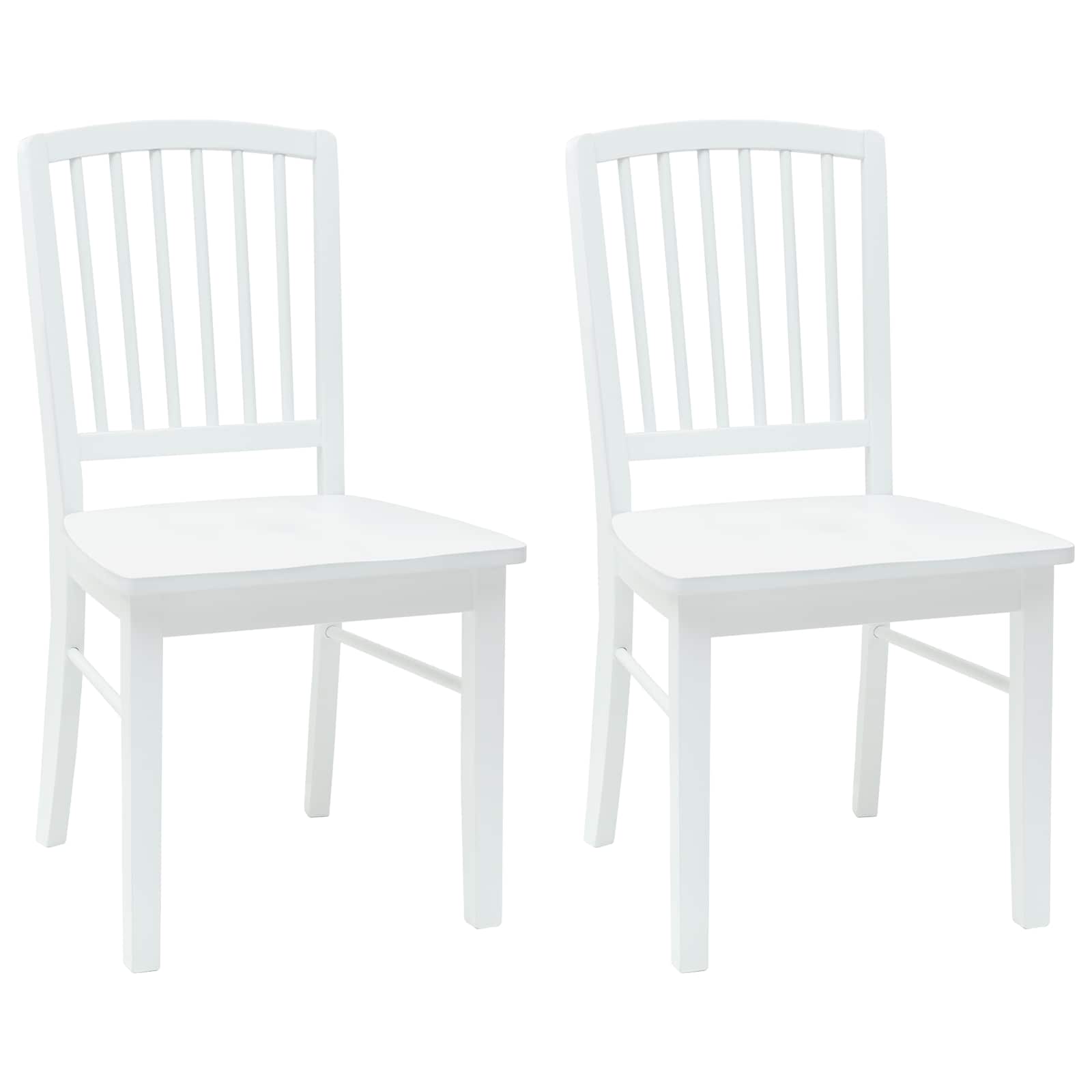 Eettafelstoelen 2 pcs Wit 50 x 52,5 x 91 cm Massief Rubberhout