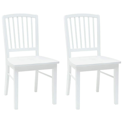 Eettafelstoelen 2 pcs Wit 50 x 52,5 x 91 cm Massief Rubberhout