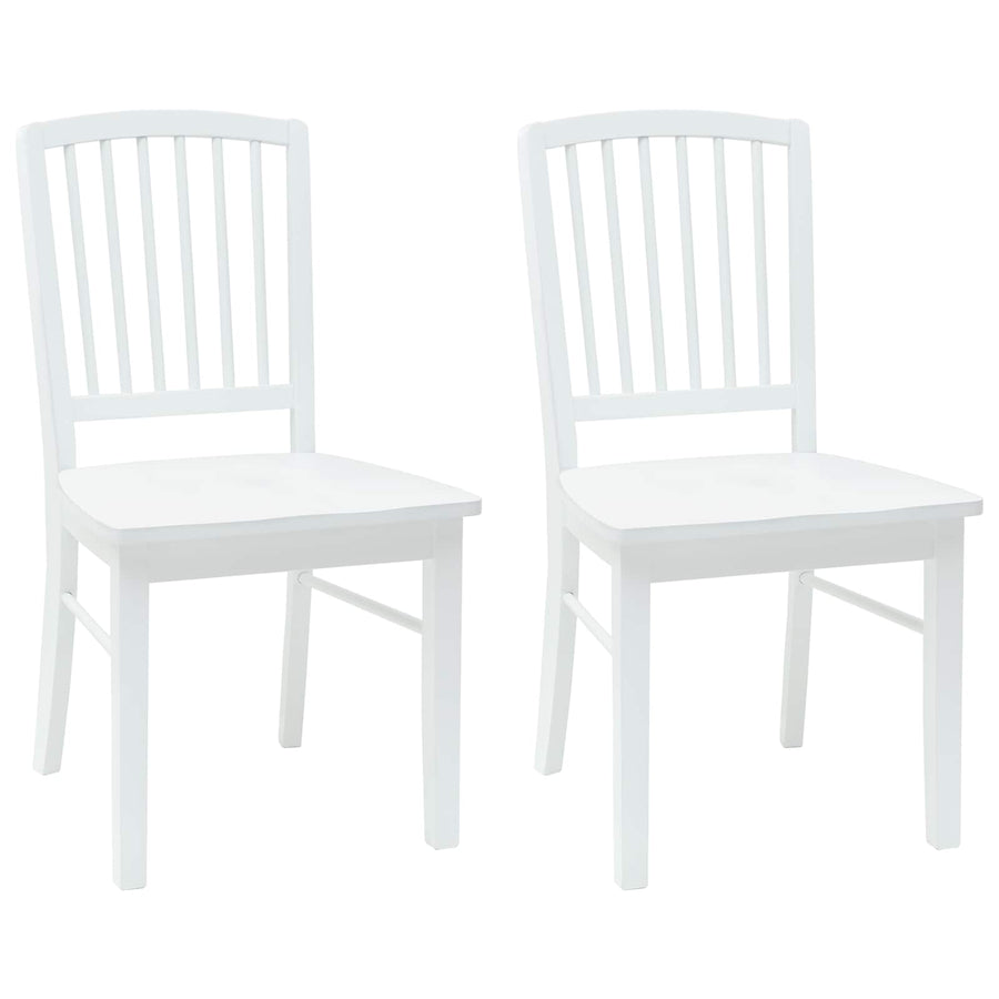 Eettafelstoelen 2 pcs Wit 50 x 52,5 x 91 cm Massief Rubberhout