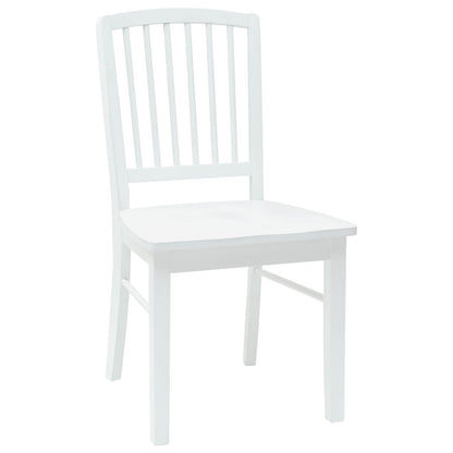 Eettafelstoelen 2 pcs Wit 50 x 52,5 x 91 cm Massief Rubberhout