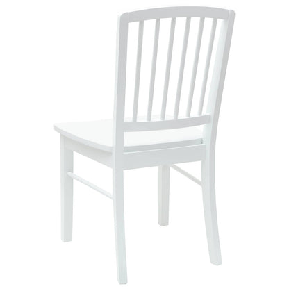 Eettafelstoelen 2 pcs Wit 50 x 52,5 x 91 cm Massief Rubberhout