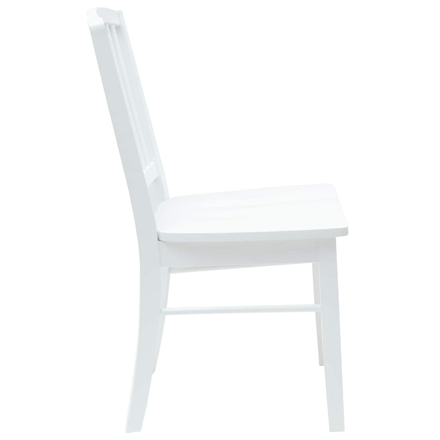 Eettafelstoelen 2 pcs Wit 50 x 52,5 x 91 cm Massief Rubberhout