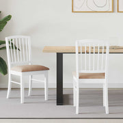 Eettafelstoelen 2 stuks massief rubberhout wit 50x52,5x91 cm
