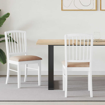 Eettafelstoelen 2 pcs Wit 50 x 52,5 x 91 cm Massief Rubberhout