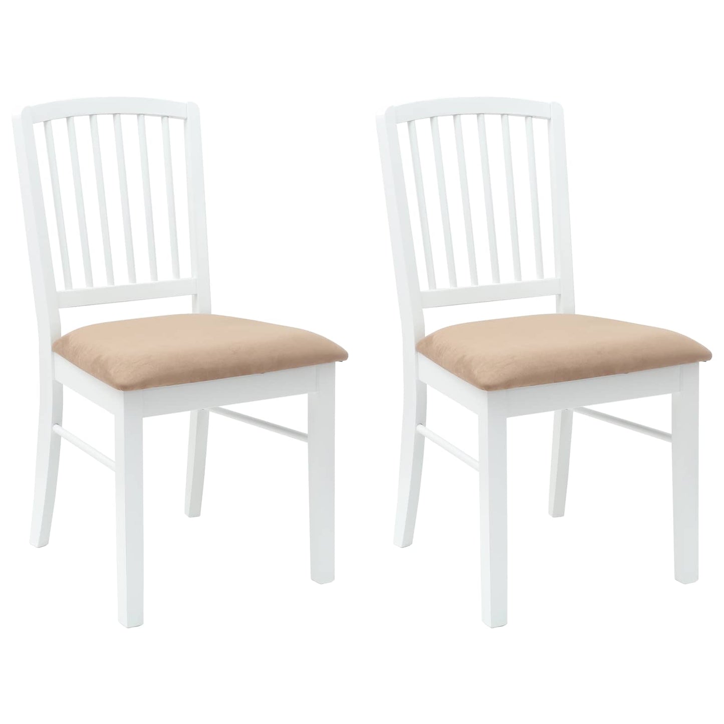 Eettafelstoelen 2 pcs Wit 50 x 52,5 x 91 cm Massief Rubberhout